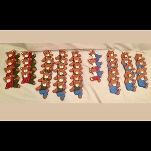 Lot of 43 Wooden Bear Ornaments